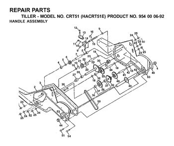 Handle Diagram and Parts List for CRT51 (954000692-E)(2003-01) Husqvarna Tiller