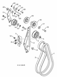 Pulleys Diagram and Parts List for 96194000801 2010-03 Husqvarna Snow Blower