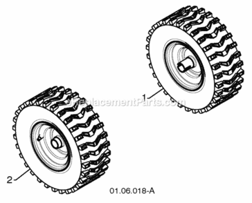 Wheels Diagram and Parts List for 96194000801 2010-03 Husqvarna Snow Blower