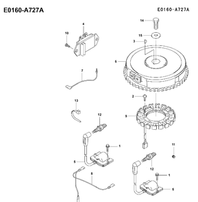 Electrical Diagram and Parts List for FH451V 2001-03 Husqvarna Engine