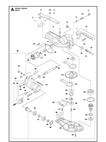Bevel Gear Diagram and Parts List for 325HE3 966787601 from 20150100001-current Husqvarna Hedge Trimmer
