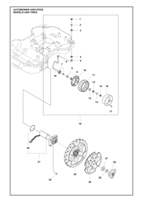 Wheels And Tires Diagram and Parts List for 450XEPOS  Husqvarna Lawn Mower