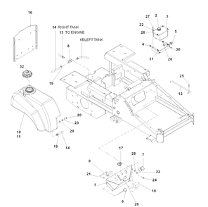 Chassis / Frame (Part 2) Diagram and Parts List for IZ5225TXPKOA (968999307)(2007-04) Husqvarna Lawn Mower