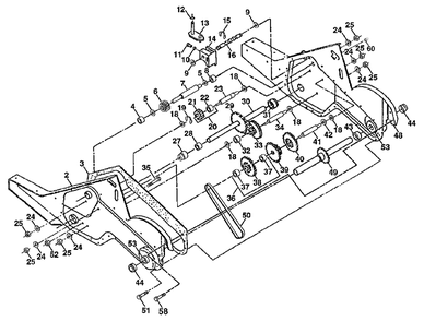 Transmission Diagram and Parts List for 650CRT (954328030-B)(2001-11) Husqvarna Tiller