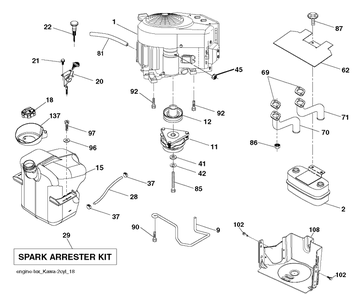 Engine Diagram and Parts List for CTH164T (96051007500)(2010-12) Husqvarna Lawn Tractor