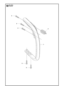 Handle Diagram and Parts List for 450E  Husqvarna Chainsaw