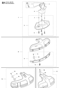 Accessories Diagram and Parts List for 135R  Husqvarna Brush Cutter