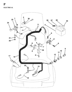 Electrical Diagram and Parts List for LT125 (954170002-A)(1997-03) Husqvarna Lawn Tractor