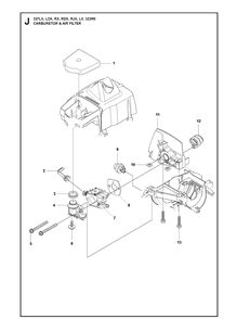 Carburetor And Air Filter Diagram and Parts List for 327LDX 20120100001-Current Husqvarna Edger
