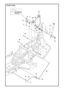 Mower Lift / Deck Lift Diagram and Parts List for RC320TSAWD 2023 Husqvarna Lawn Tractor
