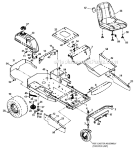 Part Location Diagram of 539109781 Husqvarna PUMP IDLER ARM