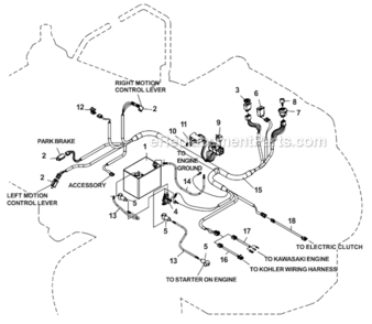 Part Location Diagram of 539107566 Husqvarna Wiring Harness
