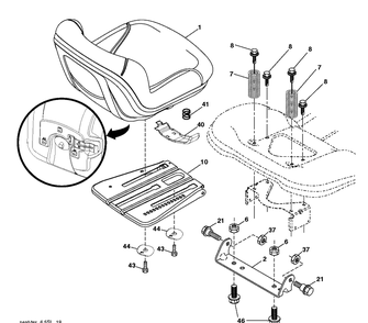Seat Diagram and Parts List for TS142T (96041043200)(2019-06) Husqvarna Lawn Tractor