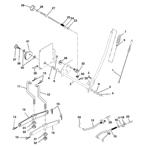 Mower Lift Diagram and Parts List for YTH1542 (954567048-A)(2000-11) Husqvarna Lawn Tractor