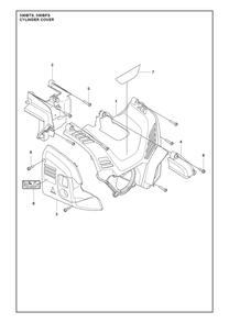 Cylinder Cover Diagram and Parts List for 590BTS  Husqvarna Leaf Blower / Vacuum
