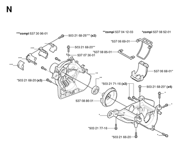 Crankcase And Clutchdrum Diagram and Parts List for 326HE4X 20054000001 - 20090900000 Husqvarna Hedge Trimmer