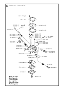 Carburetor Details 2 Diagram and Parts List for 340 20041000001-Current Husqvarna Chainsaw