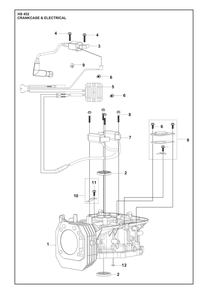 Crankcase And Electrical Diagram and Parts List for HS452  Husqvarna Engine