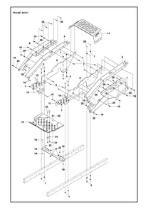 Frame Diagram and Parts List for XCITETMZ345 Z350 Husqvarna Lawn Tractor