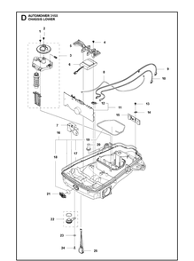 Chassis Lower Diagram and Parts List for 315X 2019 Husqvarna Lawn Mower