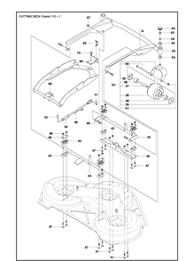 44 Inch/112cm Cutting Deck Diagram and Parts List for COMBI112 (R300SERIES)(2019-01) Husqvarna Lawn Mower
