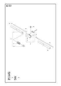Shaft Diagram and Parts List for 326RX 20091800001 & Above Husqvarna Trimmer