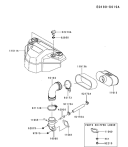 Air Filter And Muffler Diagram and Parts List for FS691V-BS19 2017-09 Husqvarna Engine