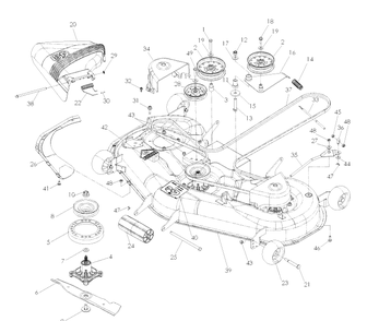 48 Inch Cutting Deck Diagram and Parts List for Z4824 (968999512)(2007-04) Husqvarna Lawn Mower