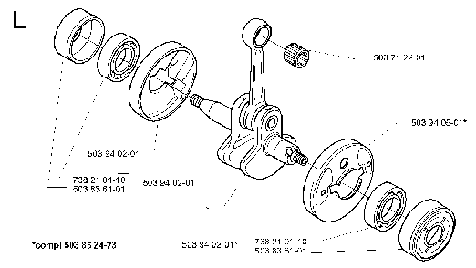 Crankshaft Diagram and Parts List for 325RJ (X-SERIES)(20000100001) Husqvarna Brush Cutter