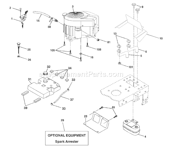 Page E Diagram and Parts List for YTH1542XPF (954567253) (2002-02) Husqvarna Lawn Tractor
