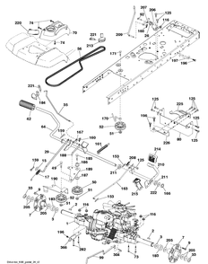 Drive Diagram and Parts List for TS348XD (96041040400)(2018-06) Husqvarna Lawn Tractor