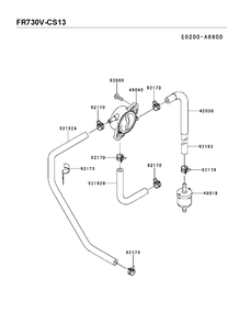 Fuel Valve Diagram and Parts List for FR730V-CS13 2018-11 Husqvarna Engine