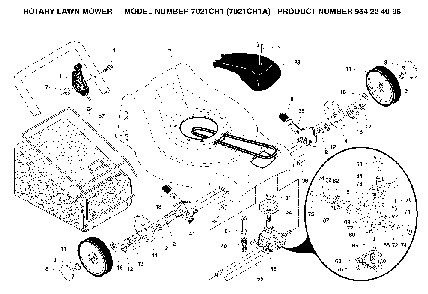 Repair Parts Diagram and Parts List for 7021CH1A (954224095)(2004-06) Husqvarna Lawn Mower