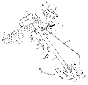 Handle Assembly Diagram and Parts List for 650BRTT (954329325-A)(2003-12) Husqvarna Tiller