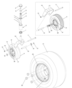 Wheels And Tires Diagram and Parts List for LSZ5424 (965880901)(2008-11) Husqvarna Lawn Mower