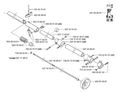 Shaft/Tube Diagram and Parts List for 326P5X 2002-05 Husqvarna Pole Saw