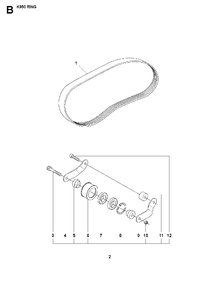 Belt Diagram and Parts List for K950RING 2007-01 Husqvarna Circular Saw