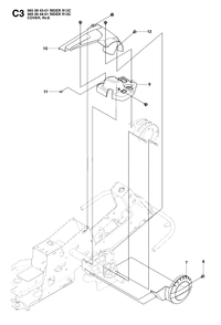 Cover 3 Diagram and Parts List for R15C (965094401)(2007-01) Husqvarna Lawn Tractor