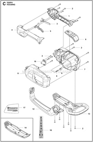 Housing Diagram and Parts List for 530IP4  Husqvarna Lawn Tractor Accessories