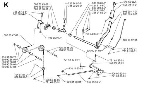 Controls 2 Diagram and Parts List for R850HST 1998-03 Husqvarna Lawn Tractor