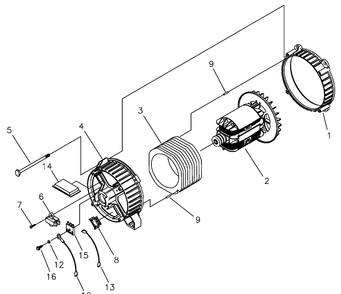 Alternator Diagram and Parts List for 1365GN 2003-07 Husqvarna Generator