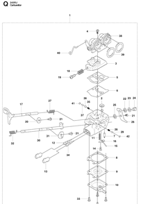 Carburetor Details 2 Diagram and Parts List for 243RJ 20090900001-20113200000 Husqvarna Brush Cutter