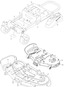 Decals Diagram and Parts List for Z254F  Husqvarna Lawn Mower