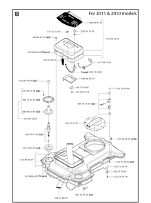 Chassis Upper 2010-2011 Diagram and Parts List for 220AC 2011-01 Husqvarna Lawn Mower