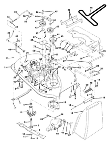 Mower Deck Diagram and Parts List for LR12 (954002701-B)(1994-10) Husqvarna Lawn Tractor