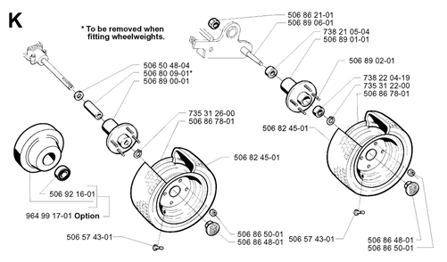 Pedals 3 Diagram and Parts List for PF21 2001-02 Husqvarna Lawn Tractor