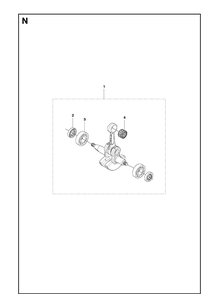 Crankcase Diagram and Parts List for 241R 20093600001-20144900000 Husqvarna Brush Cutter