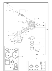 Cylinder Assy Diagram and Parts List for K760 2009-12 Husqvarna Lawn Tractor Accessories
