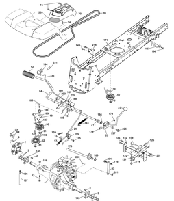 Drive Diagram and Parts List for GTH2648 (96043003001)(2008-01) Husqvarna Lawn Mower