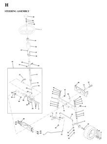Steering Diagram and Parts List for YTH160 (954170005-C)(1997-02) Husqvarna Lawn Tractor